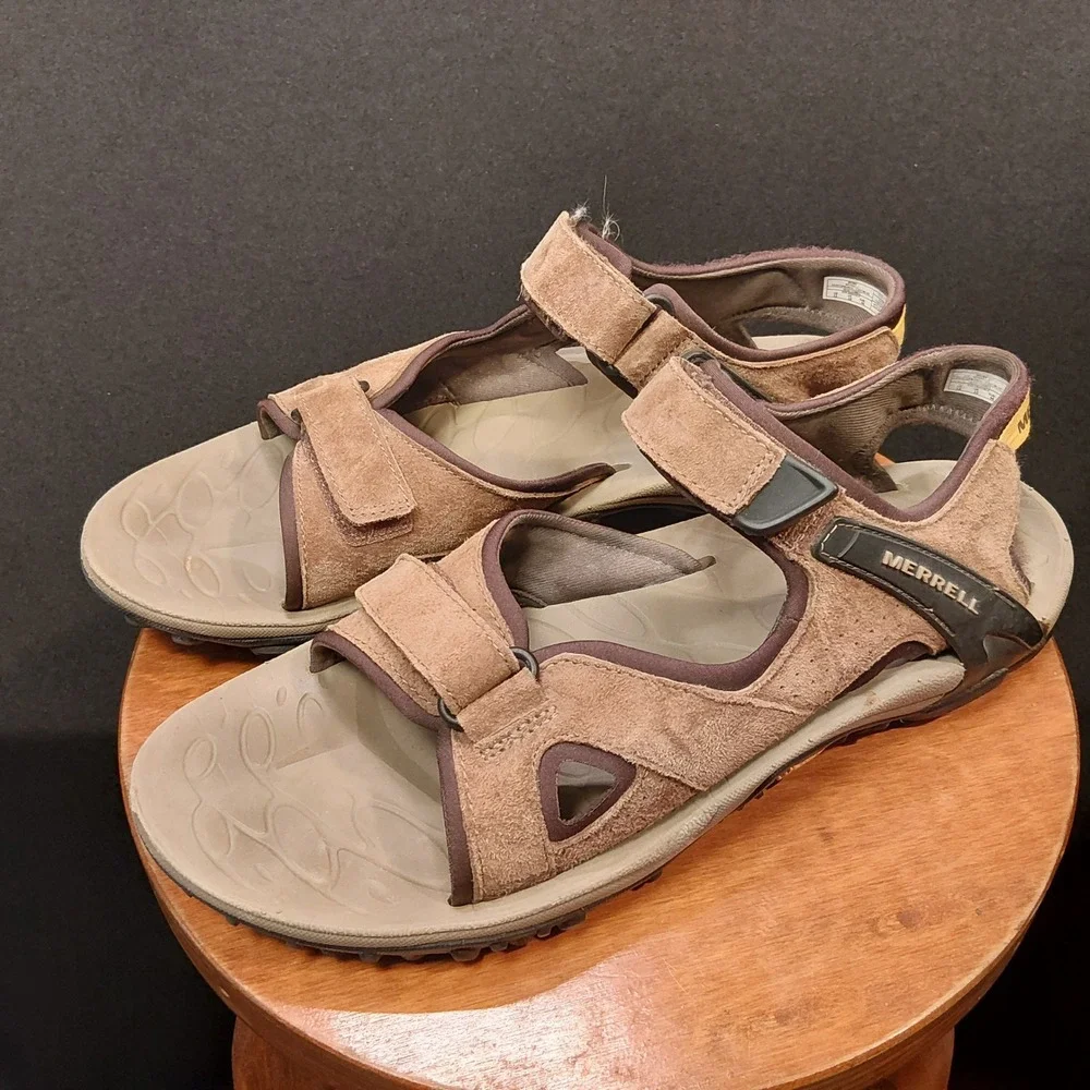 Merrell Kahuna III Mens Brown Suede Hiking Sandals Vibram Sole J033667 US 11